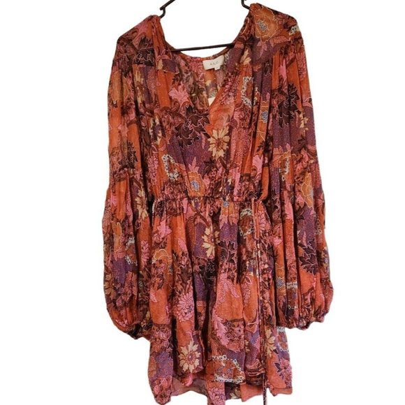 A. L. C. Puffed Sleeve Dress With Slip/Tank Sz 12 - Picture 1 of 8